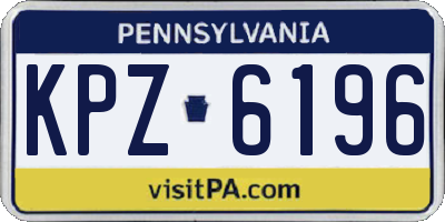 PA license plate KPZ6196