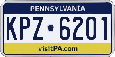 PA license plate KPZ6201