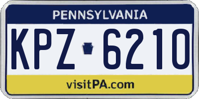 PA license plate KPZ6210