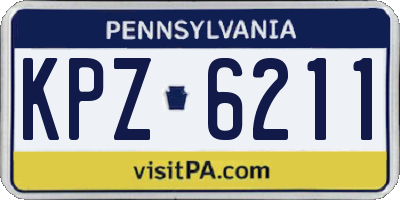 PA license plate KPZ6211