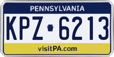 PA license plate KPZ6213