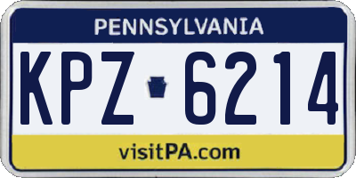 PA license plate KPZ6214
