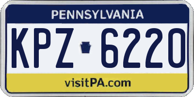 PA license plate KPZ6220