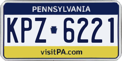 PA license plate KPZ6221
