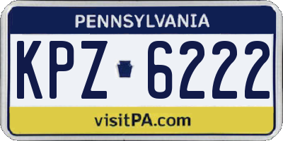 PA license plate KPZ6222