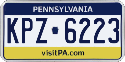 PA license plate KPZ6223