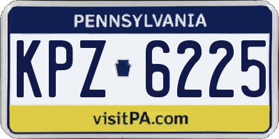 PA license plate KPZ6225