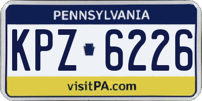 PA license plate KPZ6226