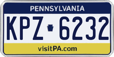 PA license plate KPZ6232