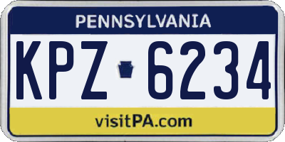 PA license plate KPZ6234