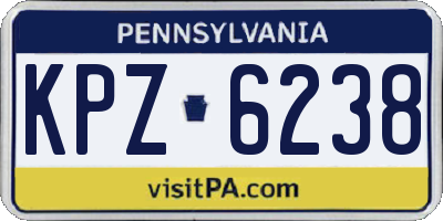 PA license plate KPZ6238