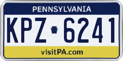 PA license plate KPZ6241