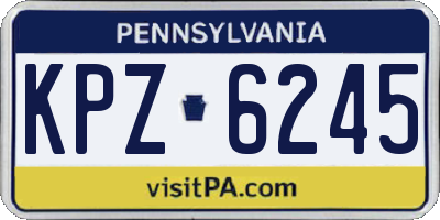PA license plate KPZ6245