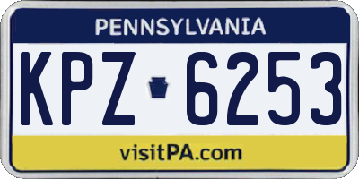 PA license plate KPZ6253