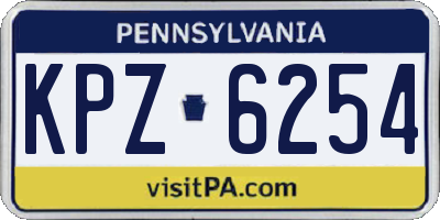 PA license plate KPZ6254