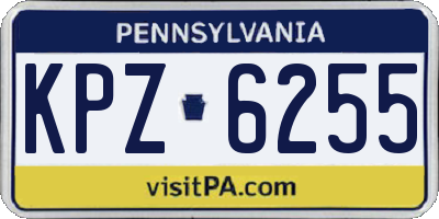 PA license plate KPZ6255