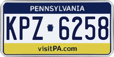PA license plate KPZ6258