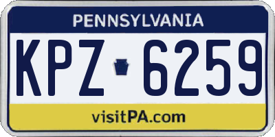 PA license plate KPZ6259