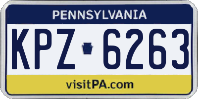 PA license plate KPZ6263