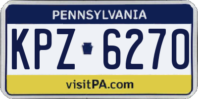 PA license plate KPZ6270