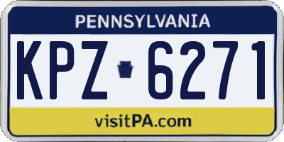 PA license plate KPZ6271