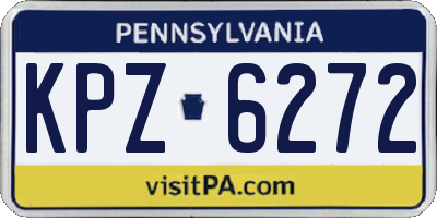 PA license plate KPZ6272