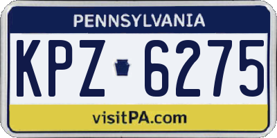 PA license plate KPZ6275
