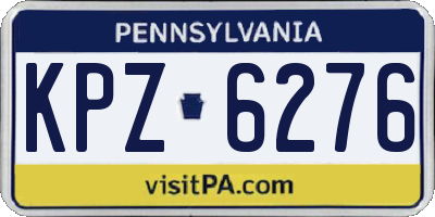 PA license plate KPZ6276