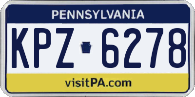 PA license plate KPZ6278