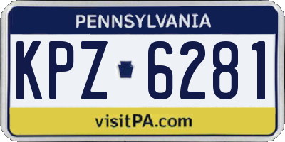 PA license plate KPZ6281