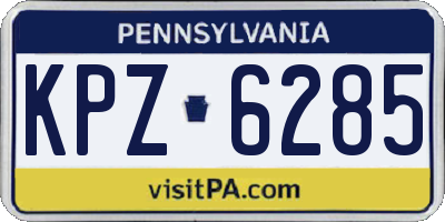 PA license plate KPZ6285