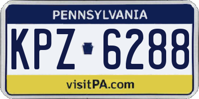 PA license plate KPZ6288