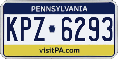 PA license plate KPZ6293