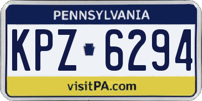 PA license plate KPZ6294