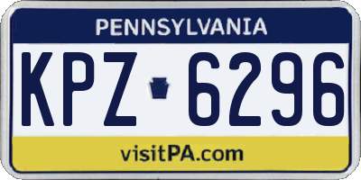 PA license plate KPZ6296
