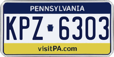 PA license plate KPZ6303