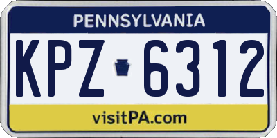PA license plate KPZ6312