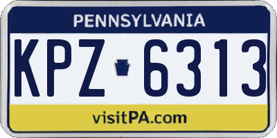 PA license plate KPZ6313