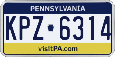 PA license plate KPZ6314