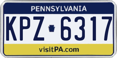 PA license plate KPZ6317