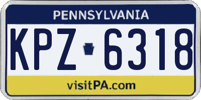 PA license plate KPZ6318