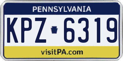 PA license plate KPZ6319