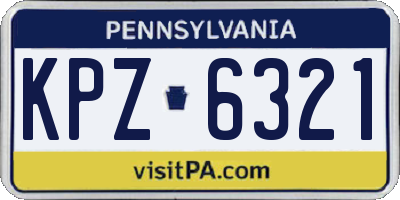 PA license plate KPZ6321