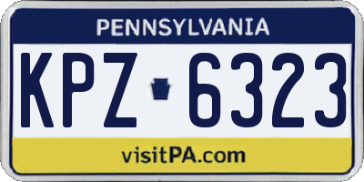 PA license plate KPZ6323