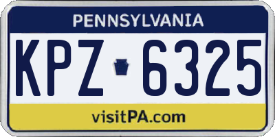 PA license plate KPZ6325