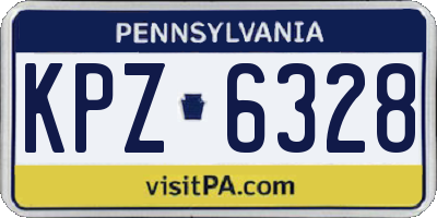 PA license plate KPZ6328