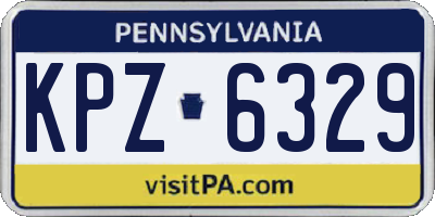 PA license plate KPZ6329