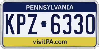 PA license plate KPZ6330