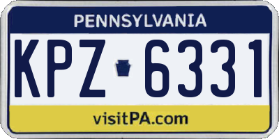 PA license plate KPZ6331
