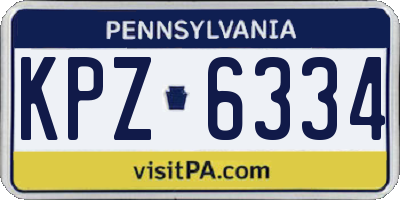 PA license plate KPZ6334